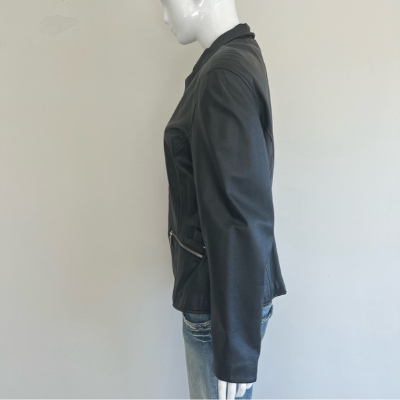WILSONS Leather Women Black Leather Adjustable Straps Long Sleeves Jacket Sz M - Picture 9 of 16